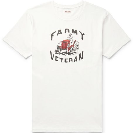 KAPITAL - Printed Cotton-jersey T-shirt - White