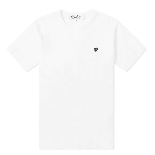 Mens Comme des Garcons Play Little Black Heart Tee in White
