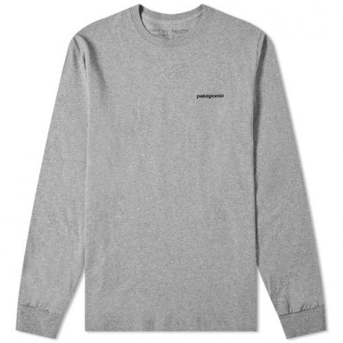Patagonia Long Sleeve P-6 Logo Responsibili-Tee Heather Grey