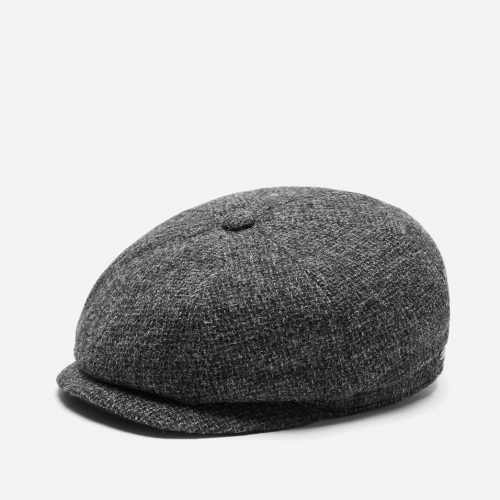 Mens Stetson Hatteras Cross Hatch Newsboy Cap in Grey Wool
