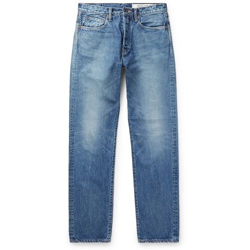 Mens KAPITAL Monkey Cisco Distressed Denim Jeans in Blue
