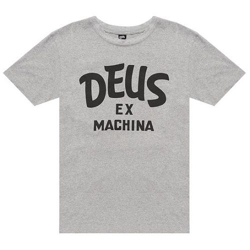 Mens Deus Ex Machina Curvy T-Shirt in Grey Marle