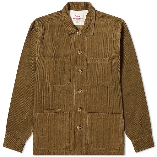 Mens Battenwear 5 Pocket Canyon Shirt in Olive Corduroy