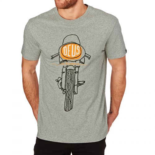 Mens Deus Ex Machina Frontal Matchless T-Shirt in Grey Marle