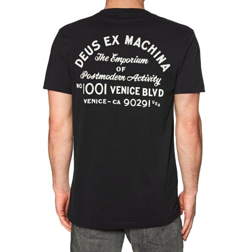 Mens Deus Ex Machina Venice Address T-Shirt in Jet Black