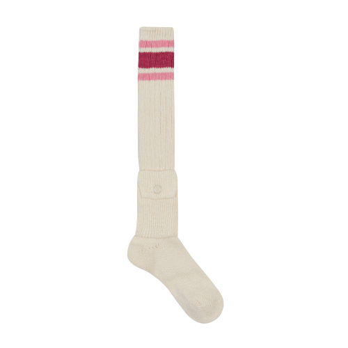 Mens KAPITAL Alpine Skaters Knee High in White & Pink