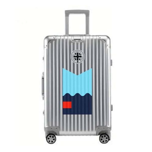 SUITCASEE Blue Biarritz Aluminium Cabin Bag in Silver