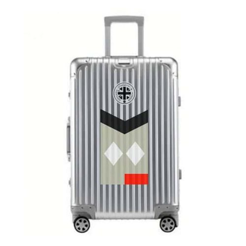 SUITCASEE Green Diamond Aluminium Cabin Bag in Silver